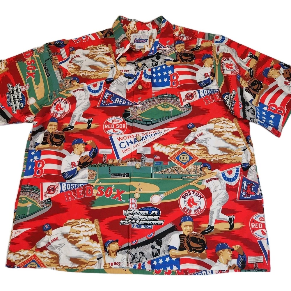Vintage Reyn Spooner Boston Red Sox MLB Aloha Shirt XL World Series 2004 Cotton